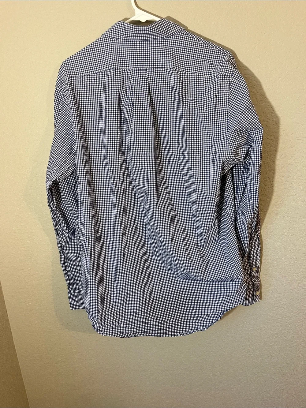 Polo Ralph Lauren Men’s L Blue White Gingham Button Down Shirt Red Pony